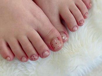 フットネイル/ハートドット