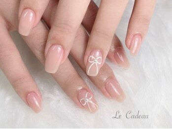 ルカドゥー(Le Cadeau)/ワンカラー＋手書きリボンアート