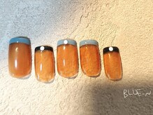 ブルーエヌ(BLUE N)/べっ甲カラー×透け感フレンチ