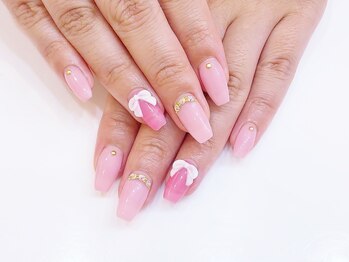 ネイルコレクション ベビーピンク(Baby Pink)/ジェル定額￥9990★３Ｄリボン