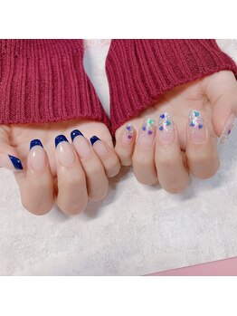 バニーアイズ 博多店(Bunny eyes)/両手違うデザインネイル♪