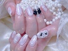 シーアンドビーネイル(C&B Nail)/ワンカラー+hello kittyパーツ