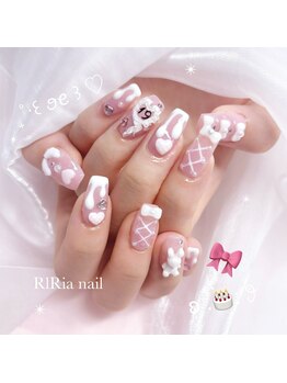 リリアネイル(RIRia nail)の写真/パーツ800種×ワンホンネイル◇かわいい系・上品姉系・ピンク系・量産・韓国ネイルも無限にデザイン可能◎