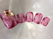 ラリュールネイル(L'Allure nail)/秋フット★ピンクべっ甲￥9900
