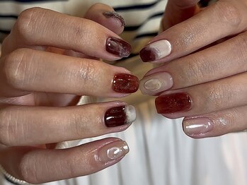 ラクネイル 浦和店(raku nail)/秋色ボルドーニュアンス