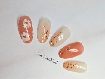 サカスネイル(sacasu.nail)/シンプルコース/フラワーネイル