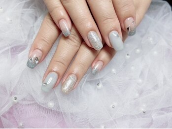 ◆水色ラメグラ