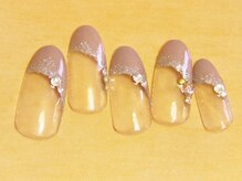 エムネイル(M Nail)/斜めフレンチ(スモーキー)