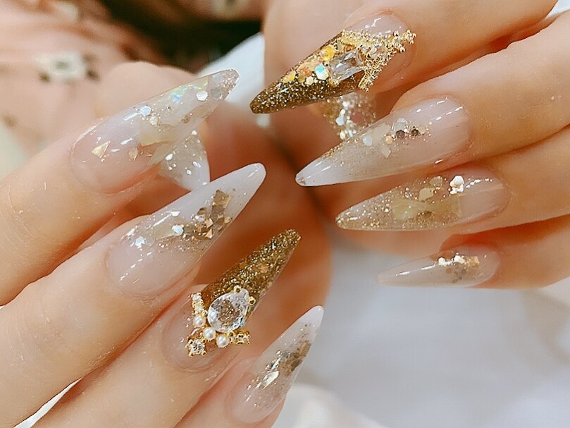 ◇チップ長さだし◇華やかアートし放題コース￥14980