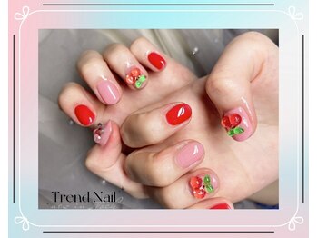 トレンドネイルスタジオ(Trend Nail Studio)/ワンカラー+フルーツパーツ