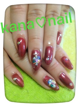 カナ ネイル(Kana nail)/秋のボルドーネイル★