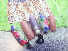 ネイルサロン ティディ(TIDY)/スモーキーフラワー