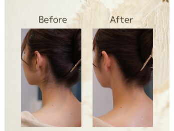 アンダブル(Andouble)/ビフォーアフター(うなじ、襟)