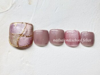 フェリーチェ(nail salon＆school felice)/フットネイル/定額制9900円/瑞江