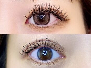 ビームズ トータルビューティー 西中島店(BeeMs Total Beauty)の写真/まつげの負担最小限にWフラット(写真上) マツエク+パーマでパッチリ長持ち&Healthyアンドヘルシー(写真下)