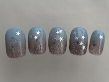 アイネイルズ 渋谷店(I nails)/キラキラブルーグラデ