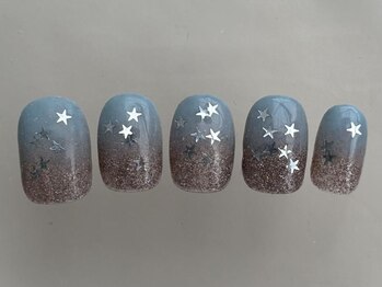 アイネイルズ 渋谷店(I nails)/キラキラブルーグラデ