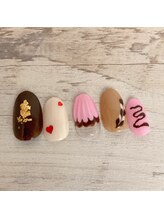 ネイルアンドまつ毛エクステ ルーナ イオン多摩平の森店/チョコレートバレンタインネイル
