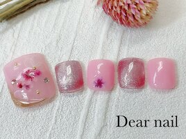 フットふんわりフラワー×ピンク