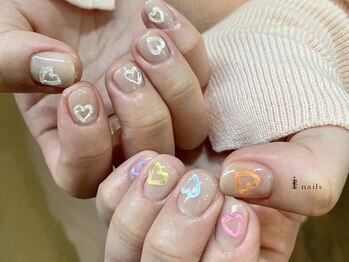 アイネイルズ 渋谷店(I nails)/ぷっくりアシメハート