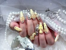 ミミネイル(Mimi nail)/パステルイエロー×クロム