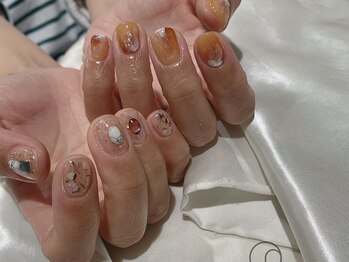 アンネ 梅田 GRACE店(ANNE)/クリアと秋ネイル