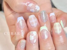 アイラッシュアンドネイル専門店 クラル 茅ヶ崎店(CURAR)/ギンガムチェック×フラワー