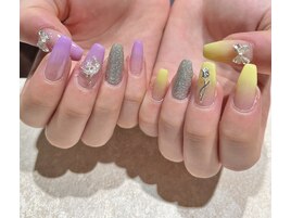 パステルラベンダー×イエロー