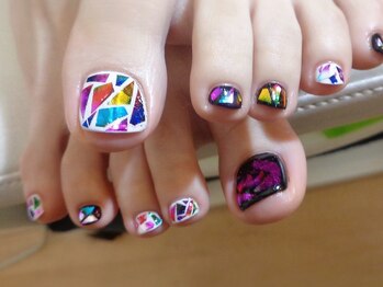 アミュリー ネイル アトリエ(Amury nail atelier)/ステンドグラス★フットネイル