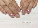 beige purple nail