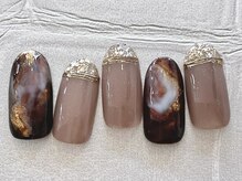 エムドットネイル 池袋(m.nail)/華やかブラウンニュアンス