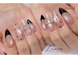 ブラックフレンチ/ドットネイル