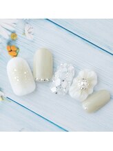 ラ カゼッタ(La casetta)/ぷっくりフラワークリアネイル