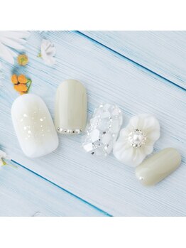 ラ カゼッタ(La casetta)/ぷっくりフラワークリアネイル