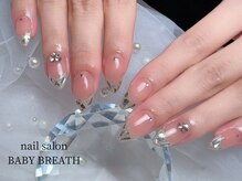 ベイビーブレス(BABY BREATH)/ガラスフレンチネイル