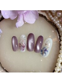 押し花紫陽花ネイル
