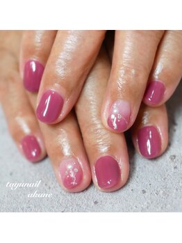 たゆ ネイル(たゆnail)/シックなベリーピンクネイル☆