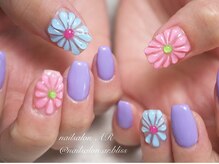 ネイルサロンアンドスクール エーアール(AR)/パステルぷっくりフラワーネイル