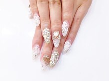 ネイルコレクション ピンク(Nail Collection Pink)/ジェル付放★３Ｄ薔薇♪蝶・王冠