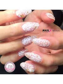 ホワイトネイル×レース