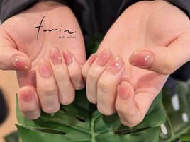 チークネイル×オプ有