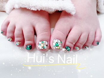 ヒュイズ ネイル(Hui‘s Nail)/フット贅沢埋め尽くしデザイン