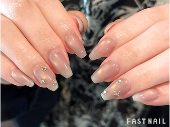 ファストネイル 広島駅前店(FAST NAIL)/水光マグネット×ビジューネイル