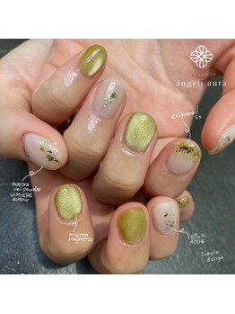 アンジェリオーラ(angeli aura)の写真/<ナチュラルながらオシャレなデザイン多数♪>派手なネイルができない方必見◎丁寧なケアで仕上がりも綺麗★