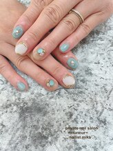 プライベート ネイルサロン マーマ(murmur)/ターコイズカラーネイル