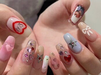 アイネイルトゥー 小倉(ai nail two)の写真/推しデザイン、カラーで今年も気分UP♪【推し活ネイル10本アート（2本推し）11000円（追加1本550円）】