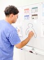 整体院 整心 時にはホワイトボードを使用して、お身体のご説明をすることも。