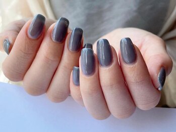 アイネイルズ 梅田店(I nails)/上品グレーワンカラーネイル