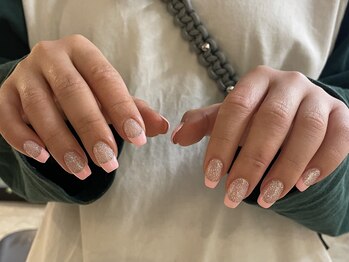 カセッタネイル(Casetta. nail)/ glitter × pink french