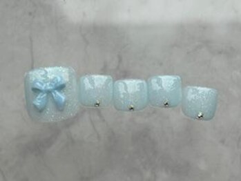 アイネイルズ 恵比寿店(I nails)/ブルーリボンフットネイル